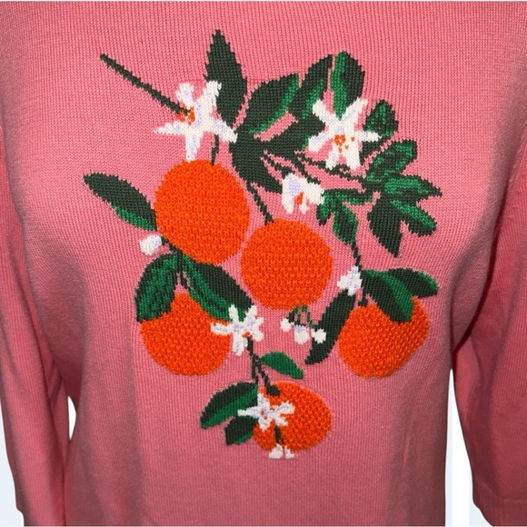 NWT Talbots BOLD ORANGES CREWNECK PULLOVER SWEATER 2X Pink/Orange - Picture 2 of 13